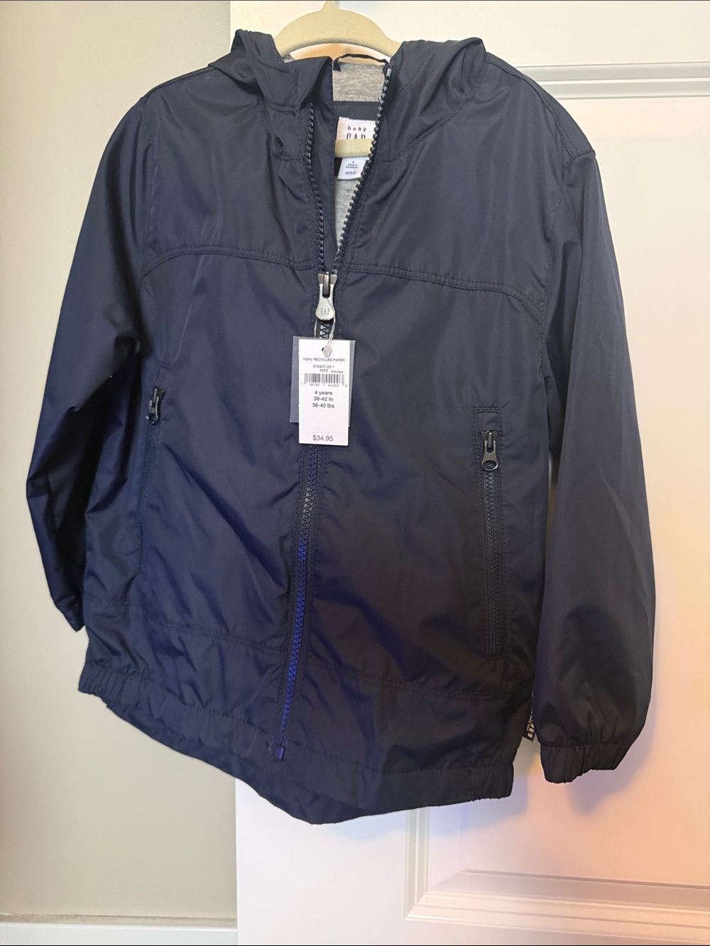 Baby Gap Navy Lined Windbreaker boys 4